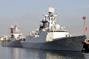 A file photo of a Chinese navy guided-missile destroyer. Photo / AP