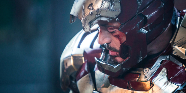 Robert Downey Jr in Iron Man.