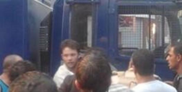 Campbell MacDiarmid being arrested in Cairo. Photo / supplied
