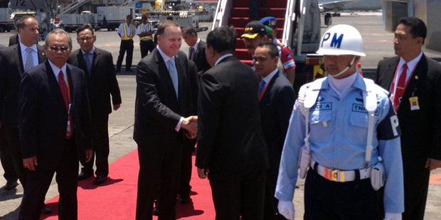 John Key arriving in bali Indonesia.