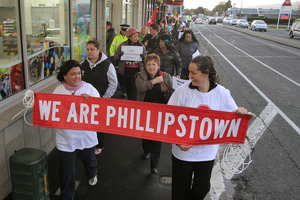 Protests were held against the Phillipstown School closure, but a legal battle has given the staff, students and families new hope. File photo / Geoff Sloan