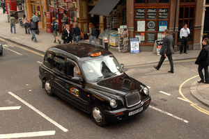 A famous black cab in London. Photo / NZPA