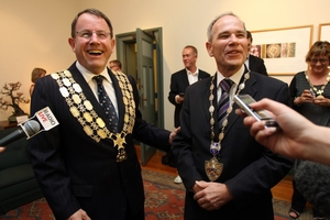 The slug-out between mayoral candidates John Banks (left) and Len Brown helped to lift the voter turnout in 2010. Photo / Dean Purcell
