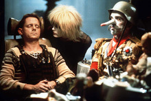 A still picture from the movie Bladerunner starring Harrison Ford and Daryl Hannah.