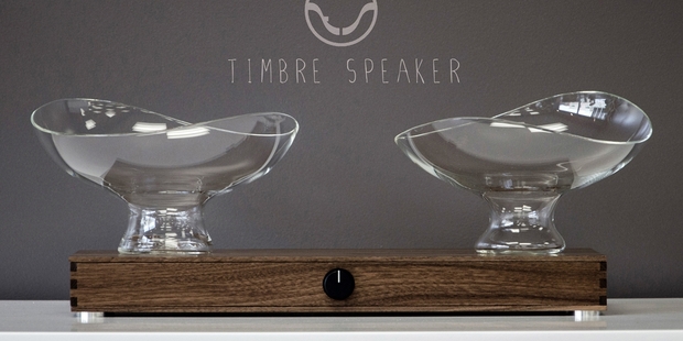 Casey Lin's Timbre Speaker setup which alters the sound of music.