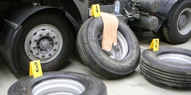 Tires which contained methamphetamine with a street value of AUS$200 million. Photo / AFP