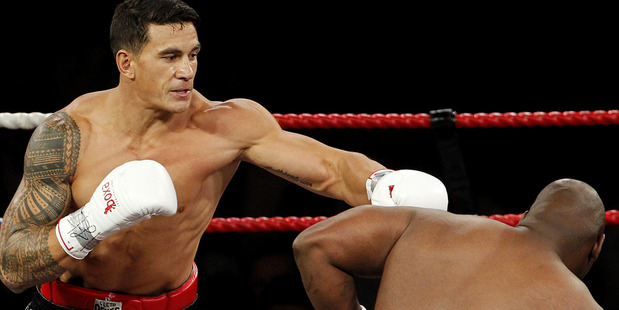 Sonny Bill Williams claimed the NZ heavyweight title with a win over Clarence Tillman III in February clash year. Photo / Christine Cornege