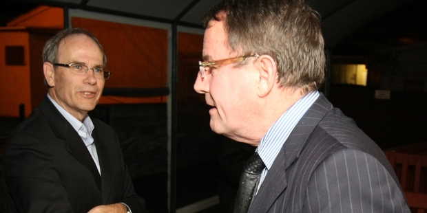 Len Brown (left) beat John Banks to become the first mayor of the Super City. Photo / Greg Bowker