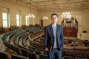 Lyndon Drake leads one of four congregations meeting at Auckland's historic Baptist Tabernacle. Photo / Ted Baghurst