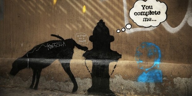 A new Bansky work on a side of a wall has appeared in New York after he announed a a month-long residency in the city.Photo / AFP, Spencer Platt