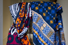 Two kitenges (African textile fabric). Photo / Sarah Ivey