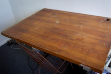 Wooden table top. Photo / Sarah Ivey