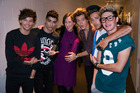 Jaquie Brown meets with One Direction before their Vector Arena Concert. Photo / Steven McNicholl
