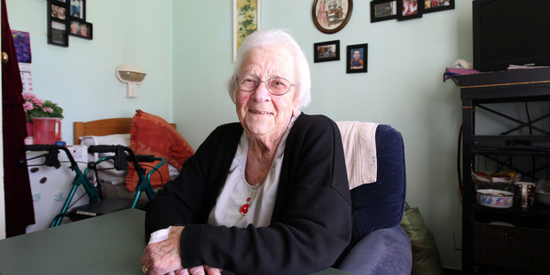 Ranfurly Village resident Shirley Torrie pictured in her room in the older part of the care home. Photo / Chris Gorman