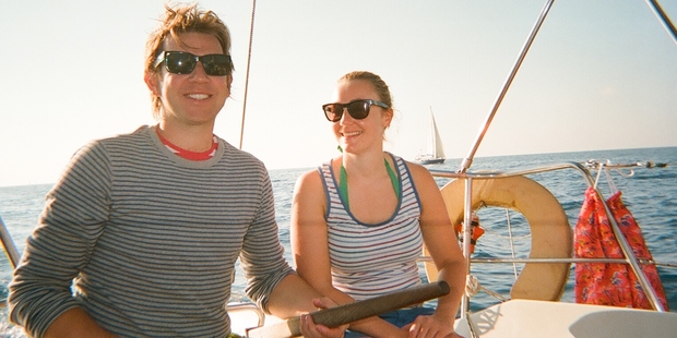 Andrew Potter and Joanna Partridge Sailing towards Gocek, Turkey. Photo / Andrew Potter