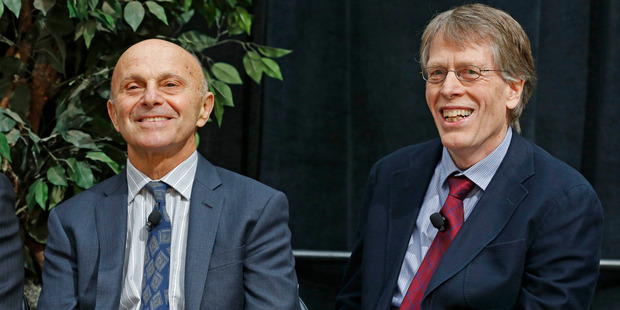 Nobel Prize winners Eugene Fama and Lars Peter Hansen of the University of Chicago.