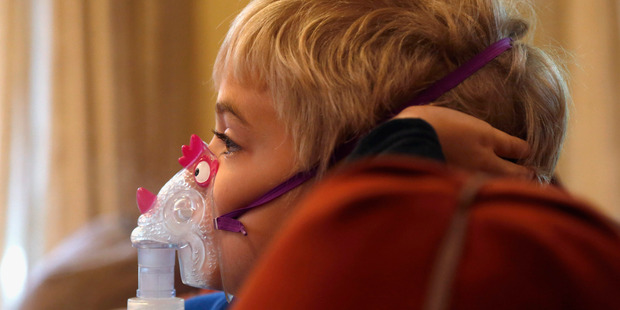 During the shutdown, the doctors had to stop submitting grant applications to study childhood asthma and other diseases and disorders, that could help kids like Carter Howard. Photo / AP