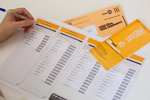 Auckland Super City election voting papers. Photo / Sarah Ivey