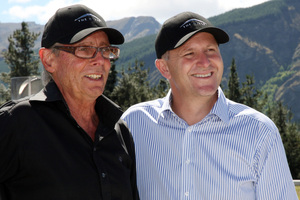 Prime Minister John Key with Michael Hill at the Hills Golf Course in Queenstown in 2010. File photo / APN
