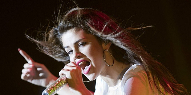 Selena Gomez performs on stage in Frankfurt. Photo / AP