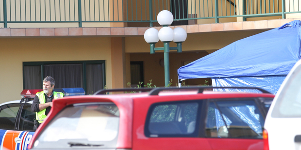 The scene at Deco City Motor Lodge on Kennedy Road in Napier. Photo / Hawkes Bay Today