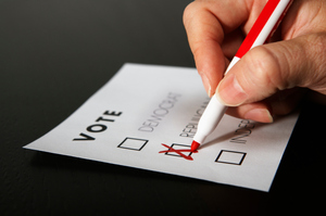 Voter Marking a Ballot