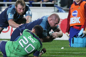 Tony Woodcock in action for the Blues. Photo / Greg Bowker