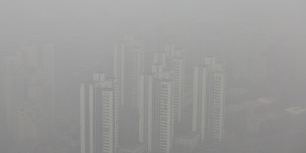 A general view of Beijing city during severe pollution . Photo / Getty Images