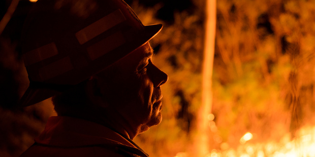 A firefighter in Bilpin in the Blue Mountains. Photo / AAP