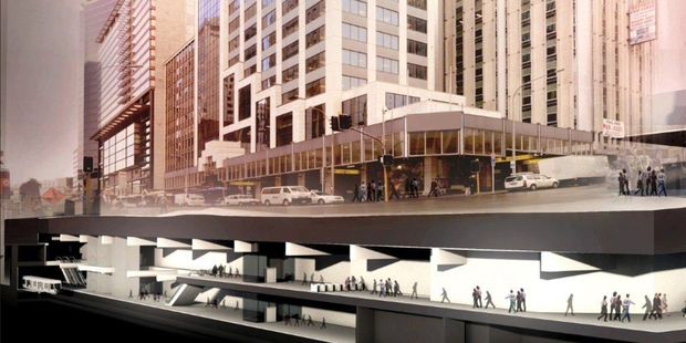 An artist's impression of the Auckland City Rail Link.