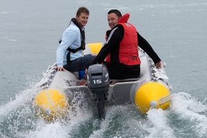 Water safety New Zealand CEO Matt Claridge (left) with Duncan Garner. Photo / Brett Phibbs
