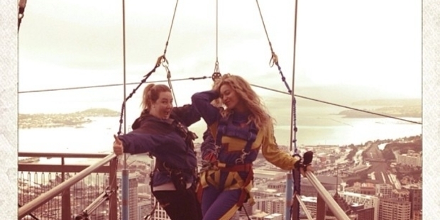 Beyonce posted this photo of her Sky Tower jump to her Instagram account.