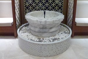 A marble water feature in the hammam. Photo / Justine Tyerman