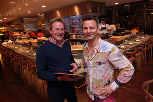 Grant Allen with Nic Watt of Masu Restaurant. Photo / Doug Sherring