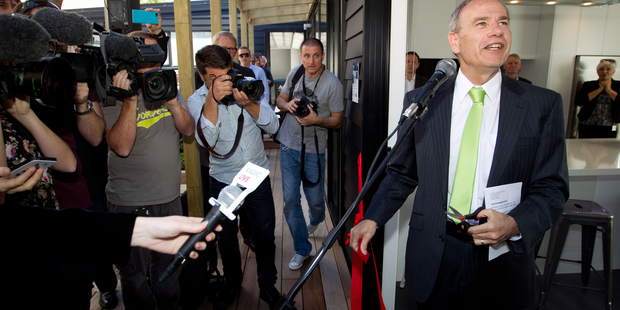 Auckland mayor Len Brown at his first public engagement after his extra-marital affair was revealed last week. Photo / Richard Robinson