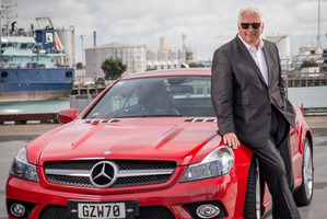 Rodney Wayne with his Mercedes-Benz SL Cabrio. Photo / Ted Baghurst