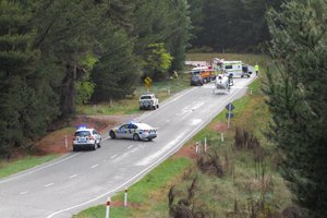The scene of the fatal crash near Wanaka. Photo / Otago Daily Times