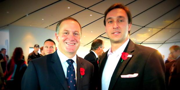 Prime Minister John Key with Luigi Wewege.