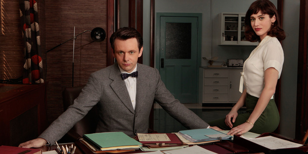 Michael Sheen as Dr William Masters and Lizzy Caplan as Virginia Johnson in the latest exploration of science - well, sex anyway.