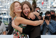 Lea Seydoux and Adele Exarchopoulos at the Cannes Film Festival. Photo / AP