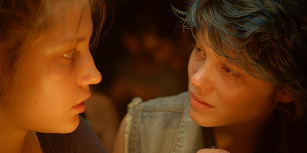 Adele Exarchopoulos and Lea Sedoux in a scene from Blue is the Warmest Colour. Photo / AP