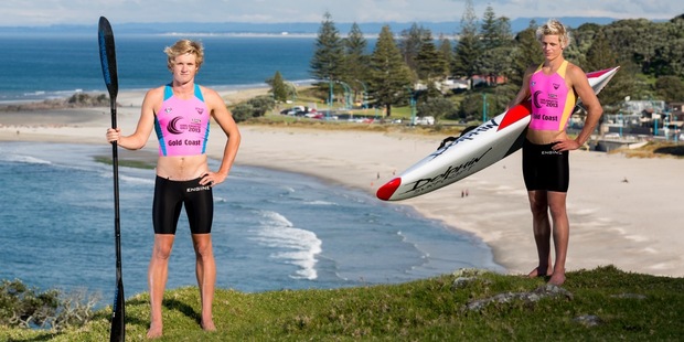 Lifeguards Hamish Treanor (left) and Sam Shergold have just conquered the Coolangatta Gold and are now eyeing a similar event on their home beach. Photo: Jamie Troughton/Dscribe Media Services.