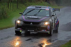 Taking over the lead after leader Clark Proctor rolled his Nissan GTR, was Jason Gill and Co-Driver Mark Robibson in the Gull Evo9. Photo / Groundsky