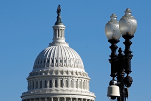Anti-spying protesters at the US Capitol were monitored by surveillance cameras. Photo / AP