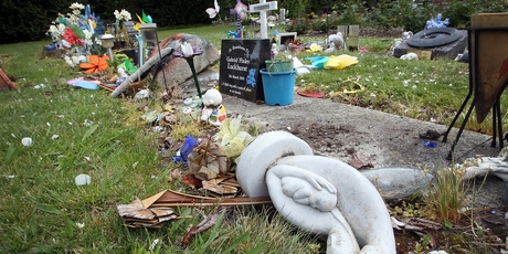 Vandals left a trail of destruction in the Sala St Cemetery over the weekend. Photo / Andrew Warner