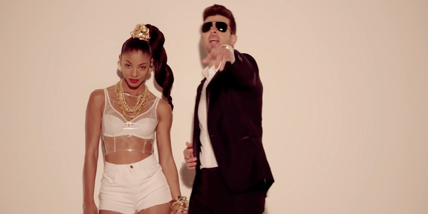 Robin Thicke in his video for Blurred Lines. Photo / YouTube