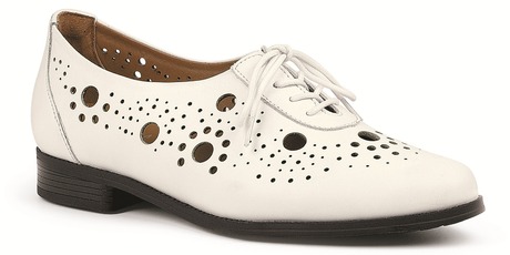 Ziera white leather Bradford flats $229.