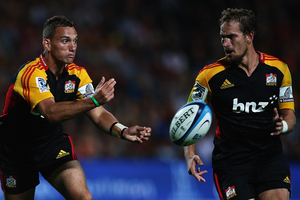 Aaron Cruden and Andrew Horrell. Photo / Getty Images.