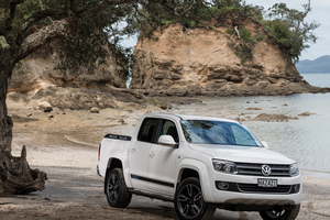 The Amarok R adds a splash of flamboyance to the line-up with its combination of white body and 20-in black powder-coated Scorpio alloys. Pictures / Ted Baghurst