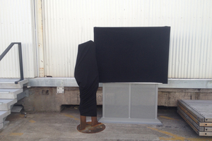 The controversial art work on the waterfront has been covered up. Photo / Greg Bowker